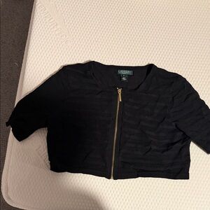 Lauren Ralph Lauren Black Textured Cropped Blazer